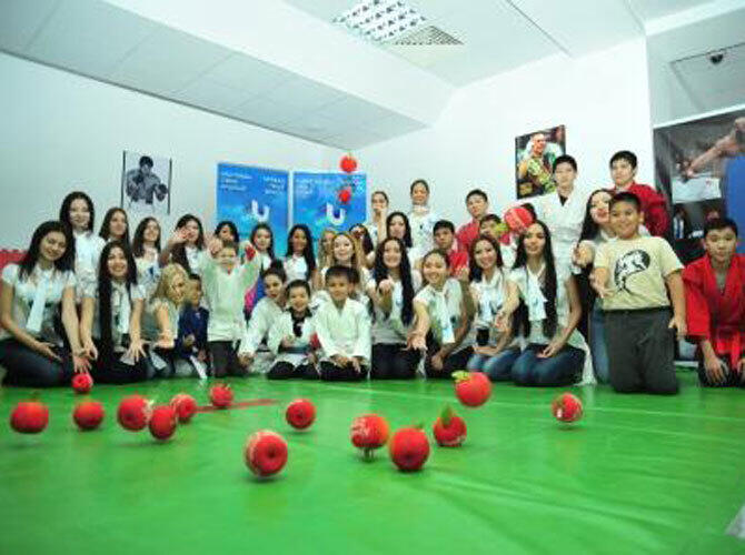 Участницы "Мисс Казахстан - 2013" в спортивных состязаниях