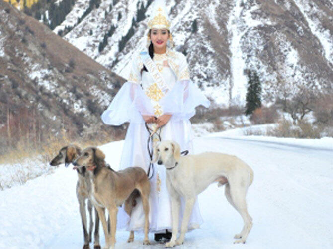 Участницы "Мисс Казахстан - 2013" в национальных костюмах. Фото: Мисс-Костанай