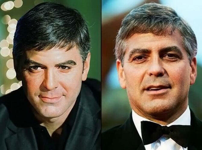 Музей мадам Тюссо: похожи ли экспонаты на реальных знаменитостей?. Фото: Джордж Клуни (слева воск, справа настоящий) И хорошо получился