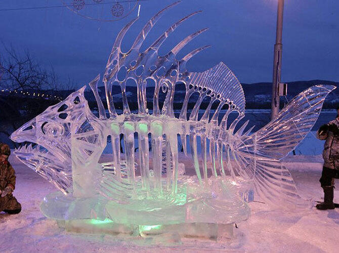 Удивительные шедевры из льда