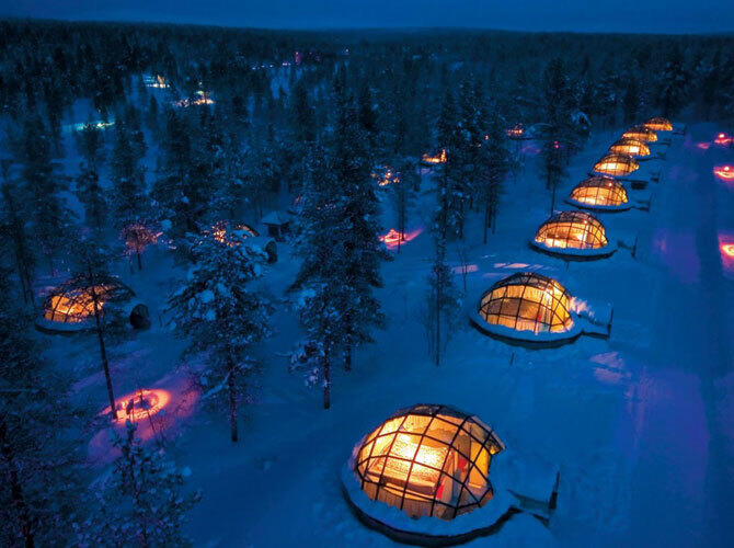 Отели, в которых хочется оказаться прямо сейчас. Фото: Hotel Kakslauttanen, Финляндия