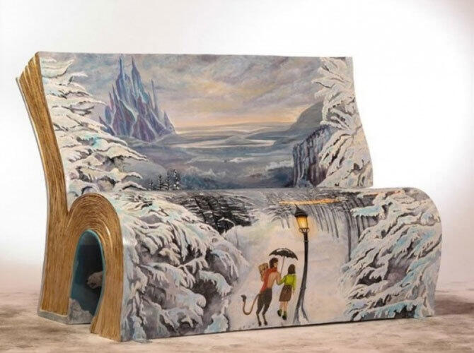 Лучшие арт-проекты года. Фото: Лавочки-книги. Фото с сайта http://www.adme.ru/