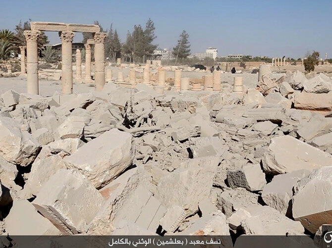 Сирийский конфликт. Фото: Руины храма Баал-Шамина после взрыва. Фото с сайта http://lenta.ru/