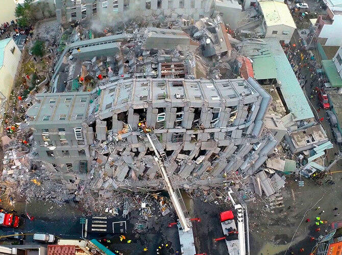 Последствия землетрясения на Тайване. Фото: Фото с сайта http://www.gazeta.ru/