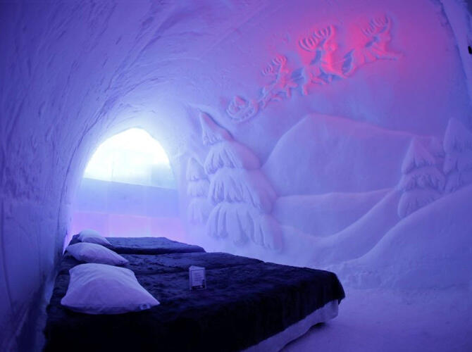 Деревня Санта-Клауса за полярным кругом в Лапландии