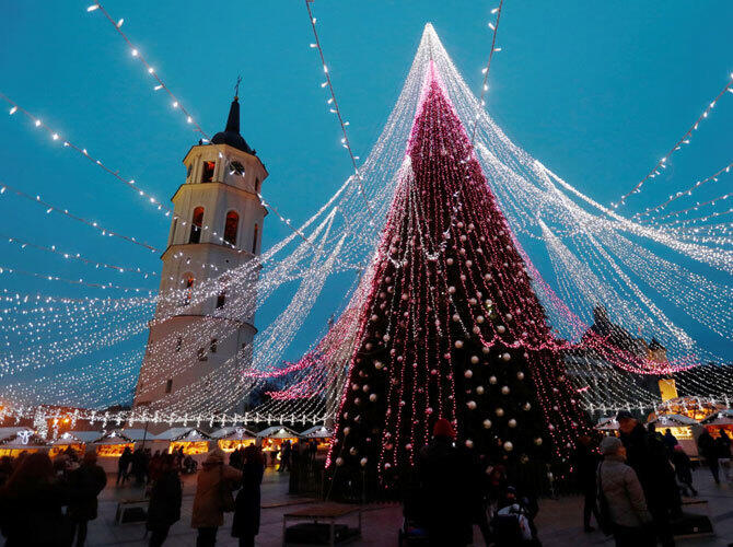 Рождественские елки со всего мира. Общий вид елки в Вильнюсе, Литва. Фото: sputniknews.com