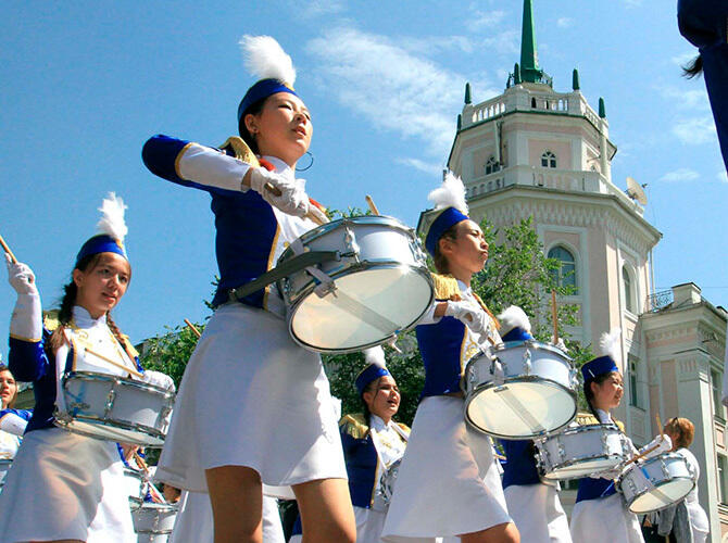 Парад оркестров в Алматы