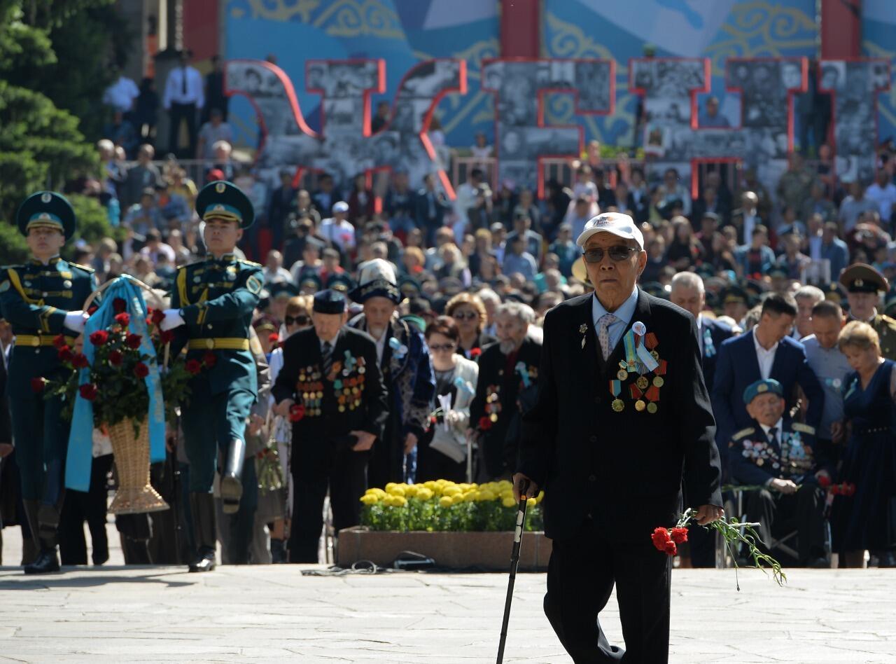 В Алматы празднуют День Победы. Фото: пресс-служба акима города Алматы