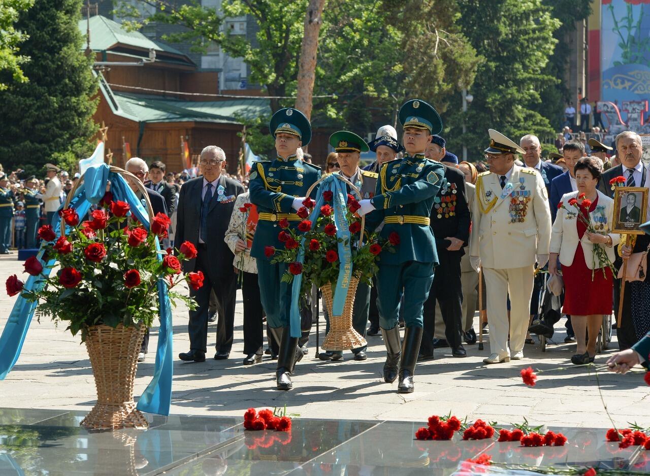 В Алматы празднуют День Победы. Фото: пресс-служба акима города Алматы