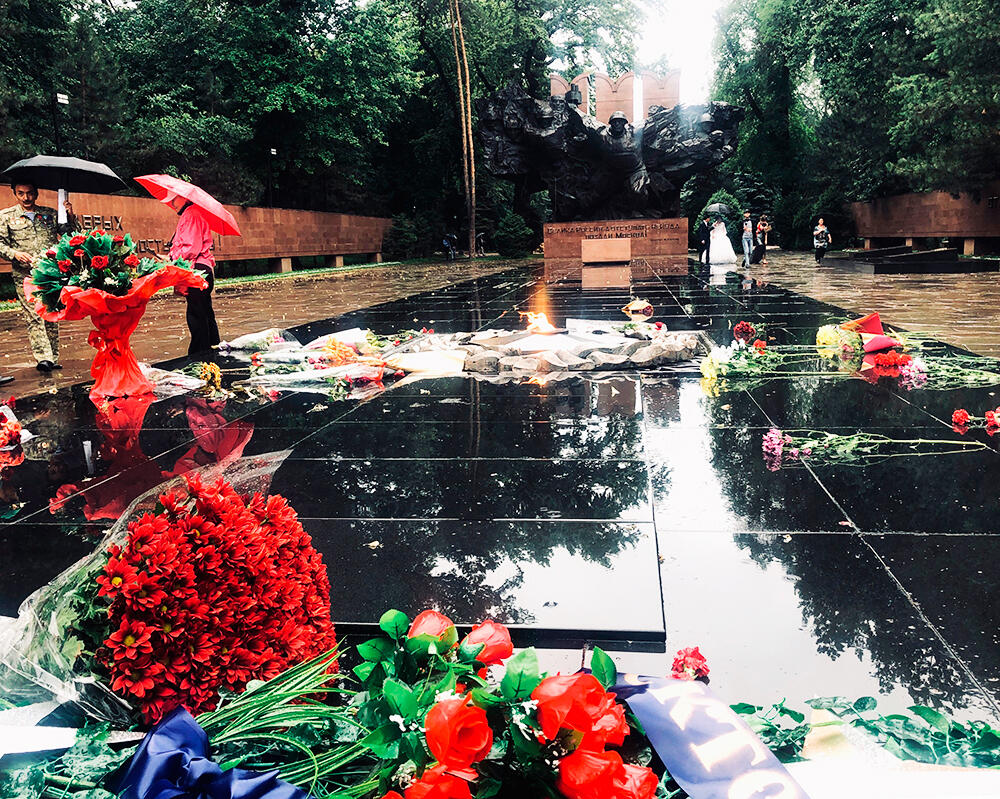 В Алматы прошли мемориальные мероприятия, посвящённые 78-й годовщине начала Великой Отечественной войны. Фото: Монумент героям-панфиловцам