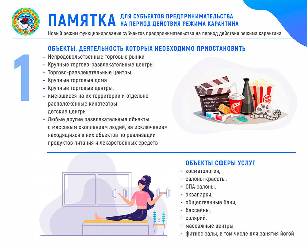 Памятка для субъектов предпринимательства на период действия режима карантина