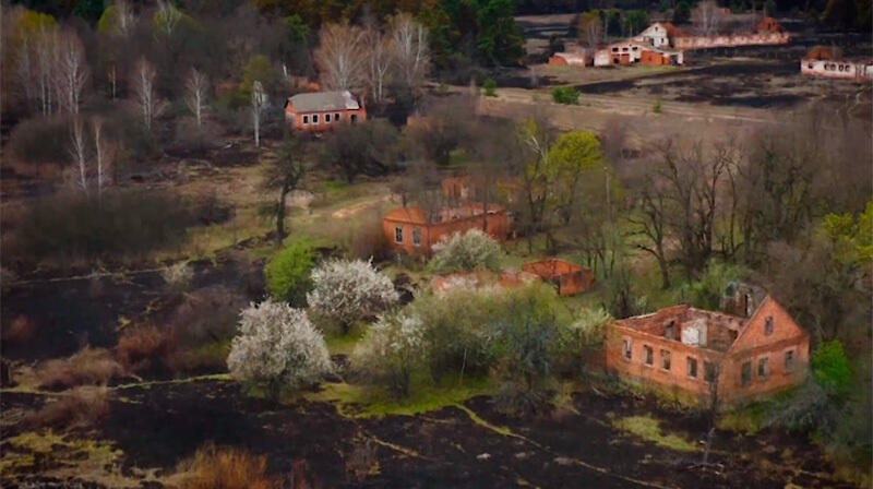 Последствия пожара в чернобыльской зоне отчуждения 