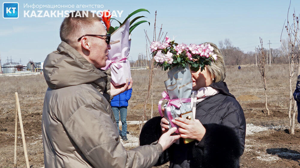 В Алматы посадили деревья к Международному женскому дню. Фото: Эрик Куватов