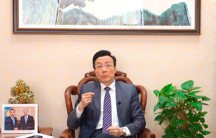 Посол КНР в РК Чжан Сяо ответил на вопросы журналистов