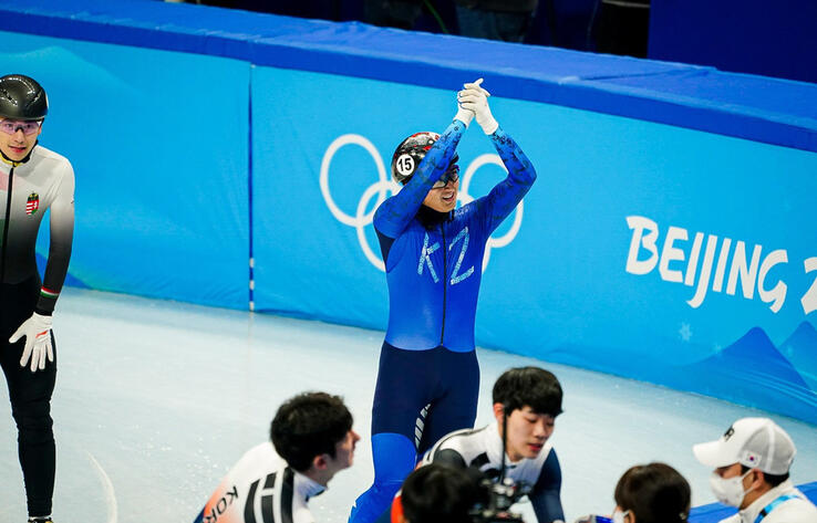 Kazakhstan's short track speed skater Adil Galiakhmetov 8th Men's 1500 Final