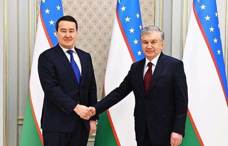 Kazakh PM Alikhan Smailov meets with Uzbek President Shavkat Mirziyoyev