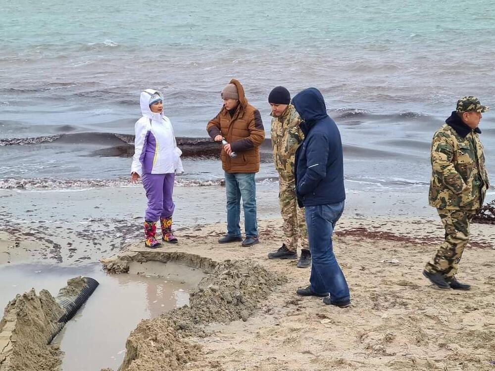 В Минэкологии подтвердили факт сброса сточных вод в Каспийское море и озеро Караколь. Фото: telegram/EcoMedia