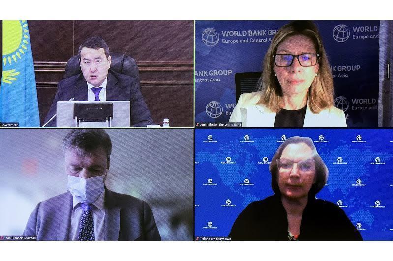 Kazakh PM Alikhan Smailov holds meeting with World Bank Vice President Anna Bjerde via video