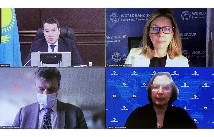 Kazakh PM Alikhan Smailov holds meeting with World Bank Vice President Anna Bjerde via video