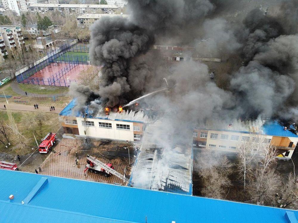 Fire In Pavlodar School. Images | instagram/tipavlo.dar