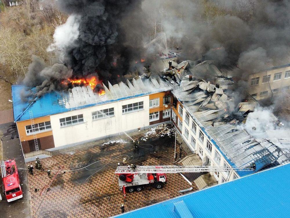 Fire In Pavlodar School. Images | instagram/tipavlo.dar