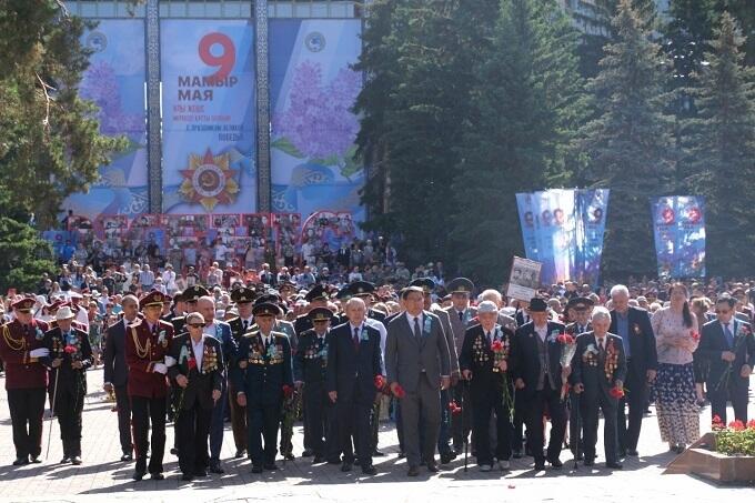 День Победы отметили в Алматы. Фото: акимат Алматы 