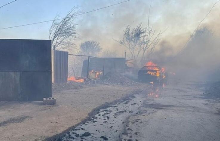В Костанае загорелись камыши вдоль реки Тобол, огонь перекинулся на жилые дома