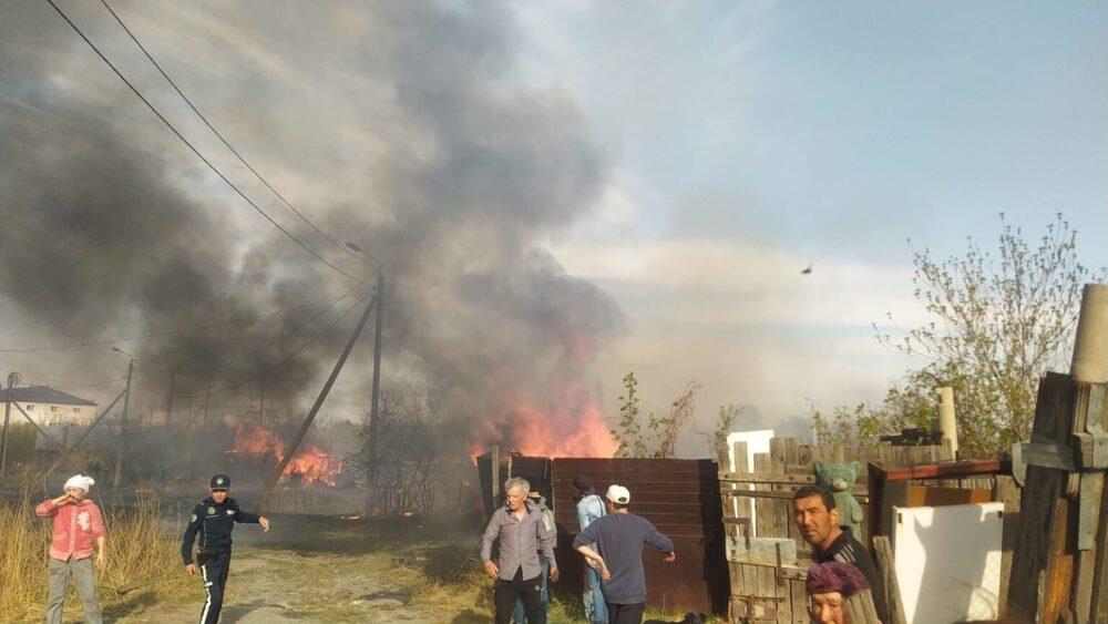 В Петропавловске из-за возгорания камыша пострадали частные дома