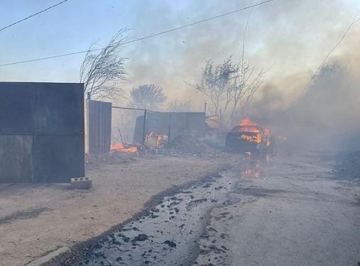 Қостанайда Тобыл өзенінің бойында қамыс өртеніп, жалын тұрғын үйлерге тарады