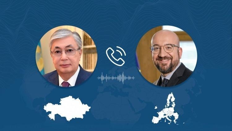 Tokayev holds phone talk with President of European Council Charles Michel