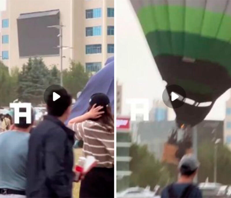 В Нур-Султане воздушный шар с людьми упал на Водно-зеленом бульваре