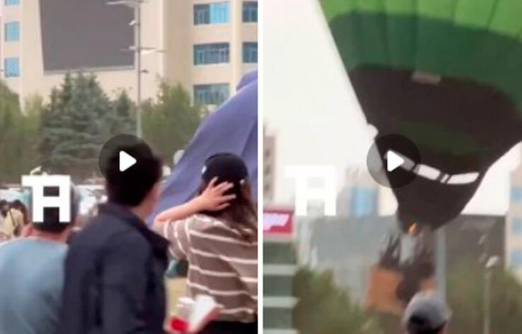 В Нур-Султане воздушный шар с людьми упал на Водно-зеленом бульваре