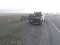 В Актюбинской области в результате столкновении с грузовиком погиб пассажир внедорожника . Фото: instagram/policeaktobe