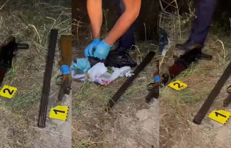 Полицейские Тараза обнаружили на кладбище схрон оружия и боеприпасов