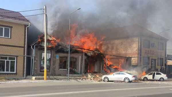 В Костанае произошел крупный пожар в оружейном магазине