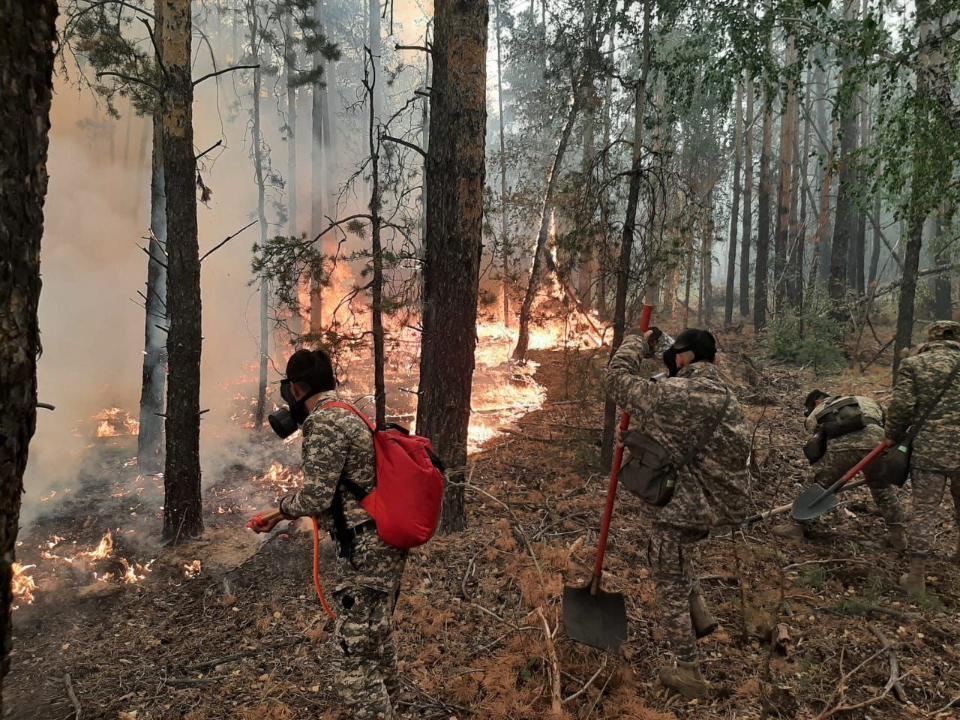 Военнослужащие ВС РК завершили работы по ликвидации пожара в Костанайской области. Фото: МО РК