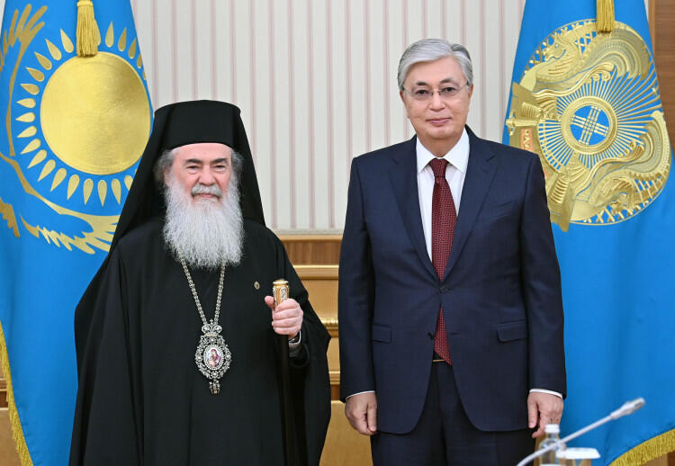 Kazakh President, Patriarch Theophilos III of Jerusalem hold talks. Images | akorda.kz