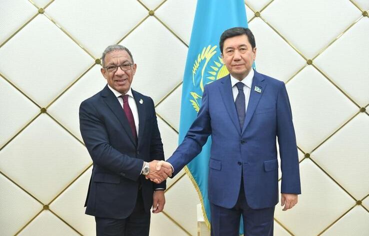 Kazakh Majilis Speaker Yerlan Koshanov, Interparliamentary Union President Duarte Pasheku meet