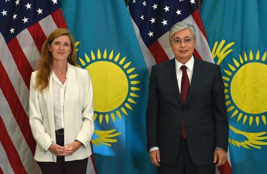 Kazakh President, USAID Administrator Samantha Power meet