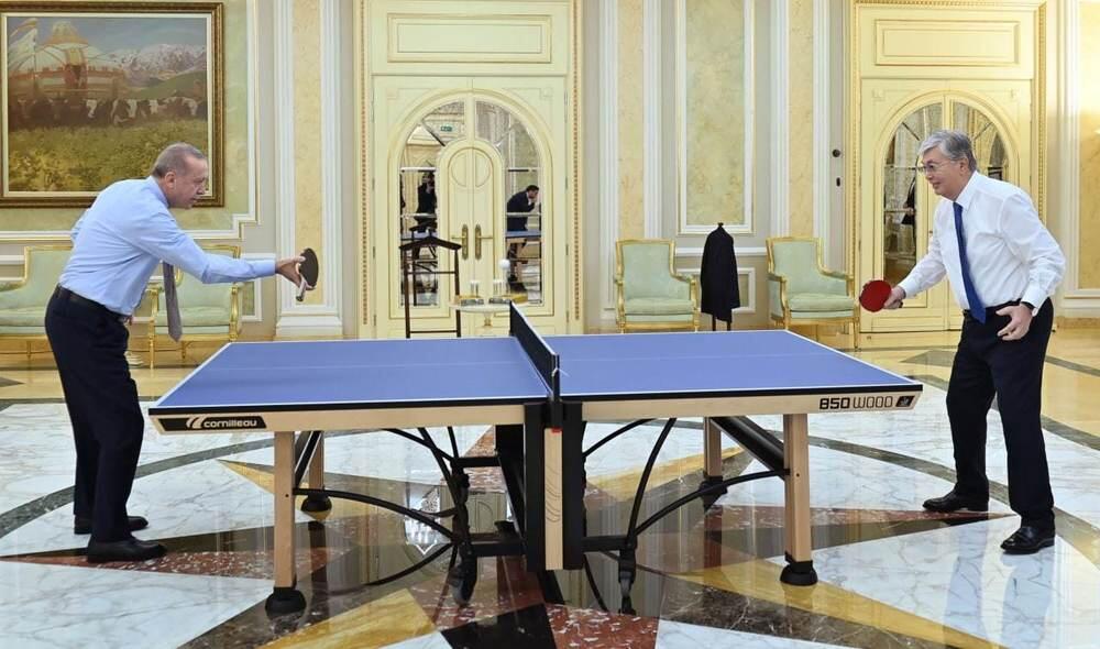 Токаев сыграл в настольный теннис с Эрдоганом. Фото: Акорда