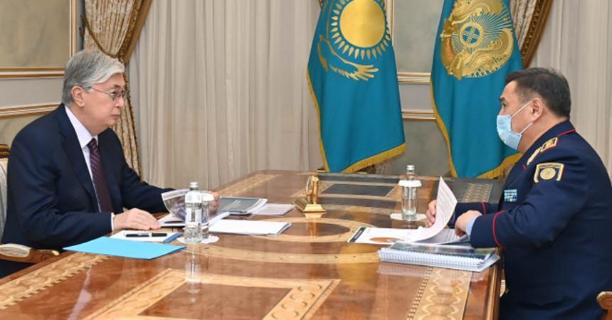 President receives Internal Affairs Minister Marat Akhmetzhanov
