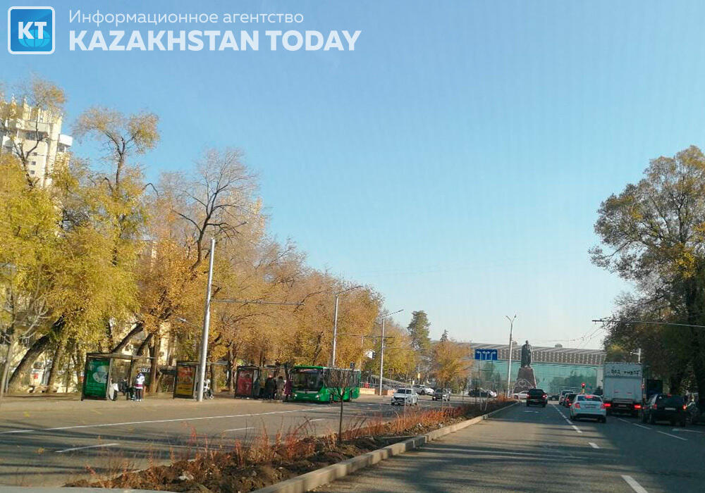 На проспекте Абая перед Дворцом Республики убрали связанные с историей города деревья. Фото: Kazakhstan Today