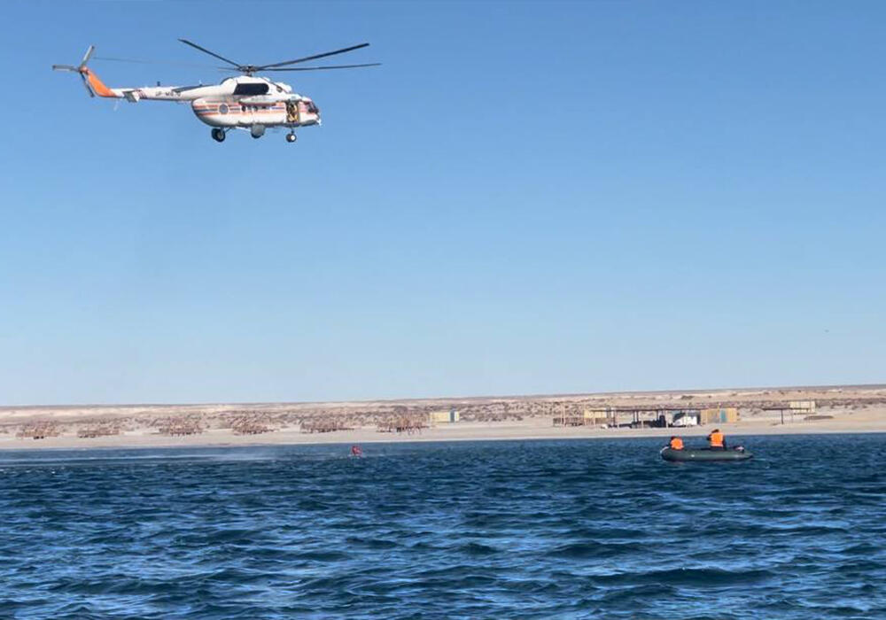 Rescue Aviation Conducted Training At Caspian Sea