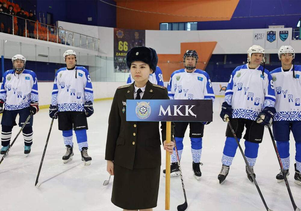 ҚР ТЖ министрінің кубогына шайбалы хоккейден турнирдің ашылуы өтті. Сурет: МЧС РК