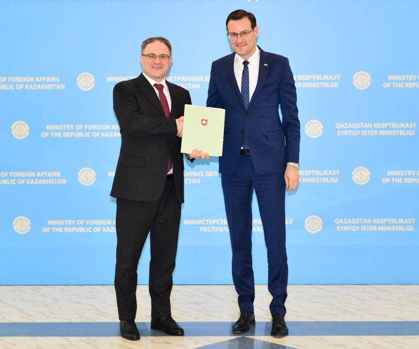 2 intergovernmental agreements btw Kazakhstan and Switzerland enter into force