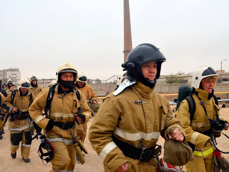 Mangistau Region Rescue Fire Lane Overcome Psychological Training. Images | MES RK