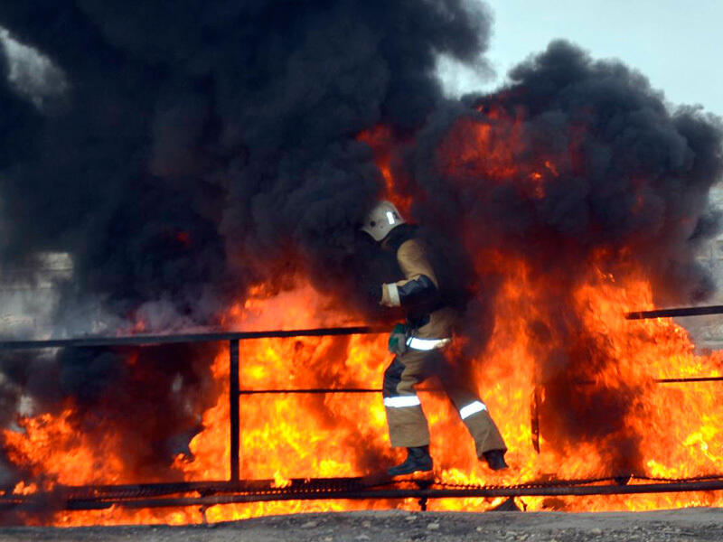 Mangistau Region Rescue Fire Lane Overcome Psychological Training. Images | MES RK