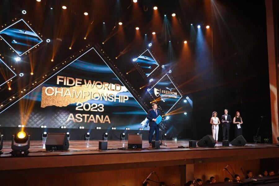 В Астане состоялась церемония открытия чемпионата мира по шахматам. Фото: Facebook/Асхат Оралов
