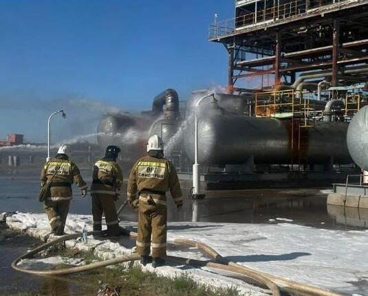 На газоперерабатывающем заводе в Актюбинской области произошел пожар