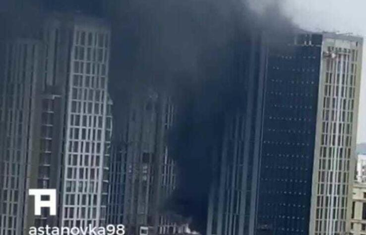 Apartment complex under construction catches fire in Kazakh capital